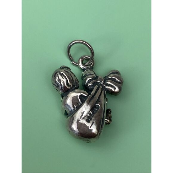 .925 Baby Announcement Sterling Silver Jewelry Charm #vintage - Picture 2 of 3